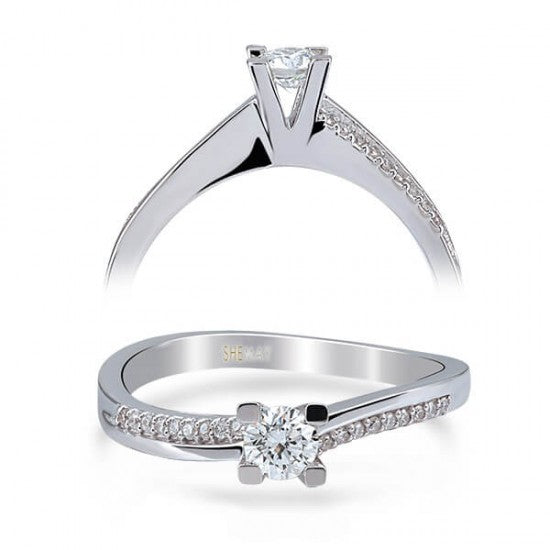 Годежен пръстен с диаманти 0.22 ct